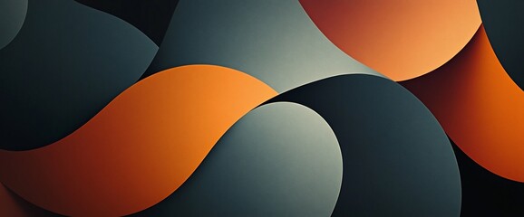 Aufkleber - Abstract orange and gray curves overlap.