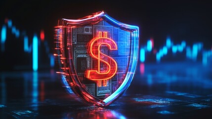 Poster - Cybersecurity measures for financial institutions digital space graphic illustration futuristic environment high-tech viewpoint