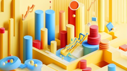 Poster - Dynamic data visualization creative studio digital art abstract environment bird's eye view conceptual representation for insights