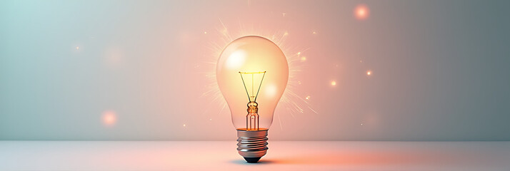 Poster - Idea sparks from 2018 creative concepts featuring a lightbulb icon on a soft pastel colored business background._00002_