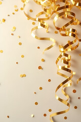 Aufkleber - Gold confetti ribbons and sparkling champagne decorations bring a celebratory touch to parties without needing a colorful background._00002_