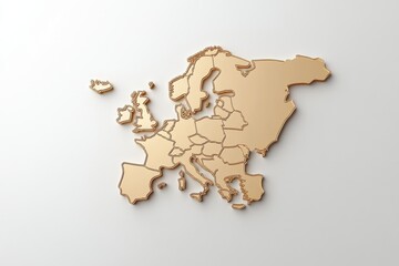 Leinwandbilder - A clean, simple outline of Europe with country borders lightly marked, set on a plain white background