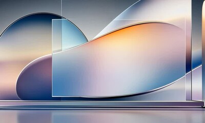 Poster - Curves and clean lines blend harmoniously in a minimalist setup featuring soft hues that evoke calm and creativity