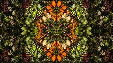 Poster - Kaleidoscopic Vegetable Garden Artistic Abstract Design