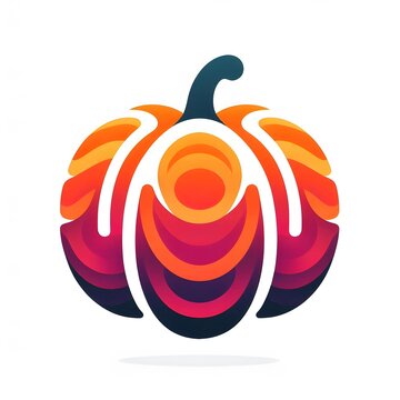 AI Generate of Logo Abstract Shape Pumpkin Halloween