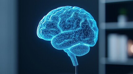 Poster - Graphs representing stock and neural networks represented as a glowing digital brain.