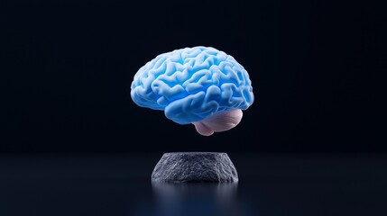 Poster - A digital brain with neural network connections representing deep learning and stocks.