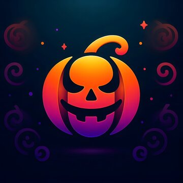 AI Generate of Logo Abstract Shape Pumpkin Halloween