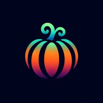 AI Generate of Logo Abstract Shape Pumpkin Halloween