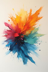 Poster - Acrylic colors applied in a deliberate pattern against a neutral background creates a visually appealing artistic concept._00002_