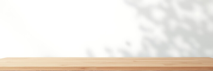Aufkleber - A wooden table top sits on a white abstract background suitable for montage product display or key visual layouts._00001_