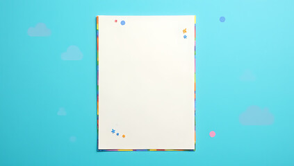 Poster - A sheet of colorful note paper sits against a bright blue background with subtle texture and design elements._00002_
