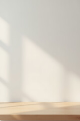 Poster - A minimalist wood tabletop sits atop a plain white abstract background in a typical retail setting found at most department stores._00002_