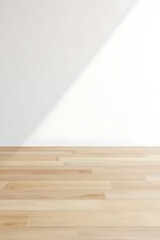 Poster - A minimalist wood tabletop sits atop a plain white abstract background in a typical retail setting found at most department stores._00001_