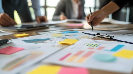 Poster - Business Team Analyzing Data Charts And Graphs