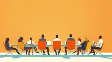 Poster - Diverse Business Team Meeting Around a Long Table