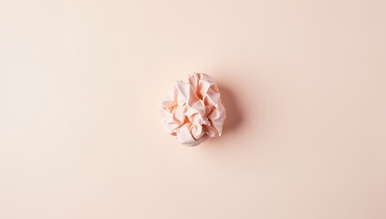 Poster - A crumpled paper ball sits on a soft pastel colored background in this flat lay design meant to spark creativity and ideas._00002_