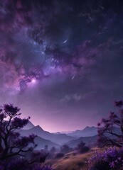 Wall Mural - a breathtaking view of the star-filled night sky with vibrant colors and twinkling lights, set again