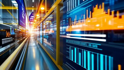 Poster - Futuristic Data Visualization and High-Speed Technology in Modern Workspace