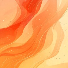 Poster - An abstract artwork featuring flowing waves of vibrant orange and soft golden hues, creating a warm and dynamic atmosphere with subtle speckles throughout.