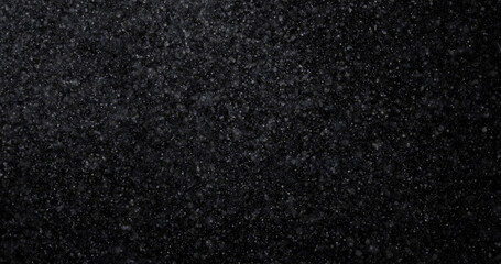 Wall Mural - Natural white winter snowfall on a black background 3d rendering