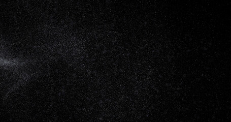 Wall Mural - Natural white winter snowfall on a black background 3d rendering