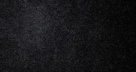 Wall Mural - Natural white winter snowfall on a black background 3d rendering