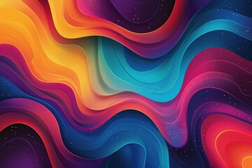 Poster - Experience the vibrant and visually stunning abstract waves that are set against a cosmic background with rich colors