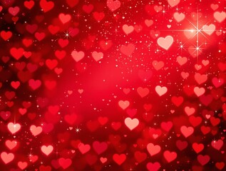 Poster - Red hearts fill the frame, creating a romantic and passionate backdrop. Valentine's Day 