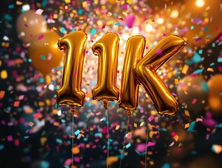 Aufkleber - 11K followers!  Popping the champagne (and balloons) to celebrate.