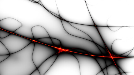 Fototapete - Red futuristic technology background with organic motion. Energy overlay lines background