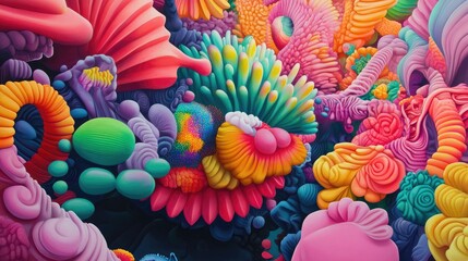 Wall Mural - hyper realistic dream sequence with surreal and vibrant details
