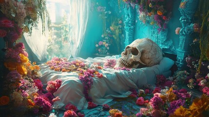 Wall Mural - hyper realistic dream sequence with surreal and vibrant details