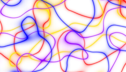 Poster - Abstract colorful spectrum thin linear abstract curved wavy wide pattern for background, wallpaper, banner, label etc. Overlay png design