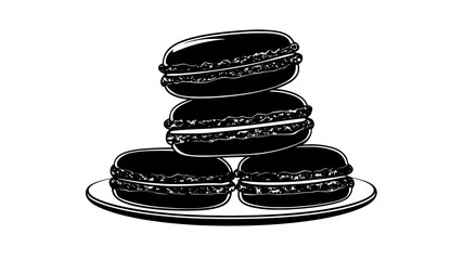 Wall Mural - Stack of macarons arranged on a flat surface, resting neatly together, Food Digital Art