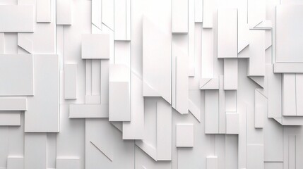 Poster - Abstract Minimalist Geometric Wall Design in White Color Palette