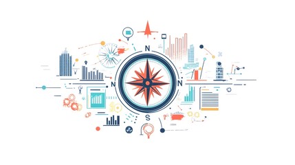 Poster - Strategic Business Compass Guiding Growth and Direction
