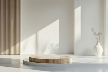 Aufkleber - Display Podium with Gray Minimal Product Backdrop for Isolated Product Scene
