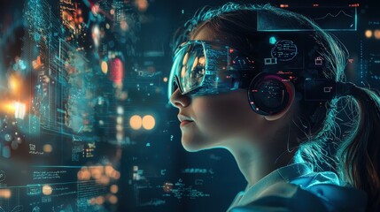 Poster - Student Engaged in Virtual Learning Environment with Advanced Technology and Digital Interfaces