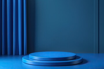 Aufkleber - Ultra Hd Image of Blue Podium for Product Presentation, Mockup or Showcase