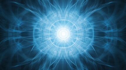 Poster - ethereal blue light swirls in abstract design for digital background