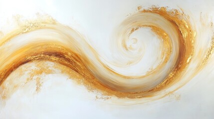 Poster - Dynamic golden swirl art abstract gallery digital artwork modern environment close-up view contemporary concept for home decor
