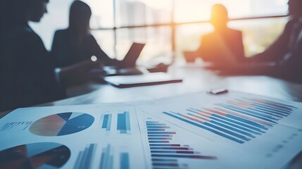 Poster - Businesspeople Reviewing Financial Charts and Data Reports