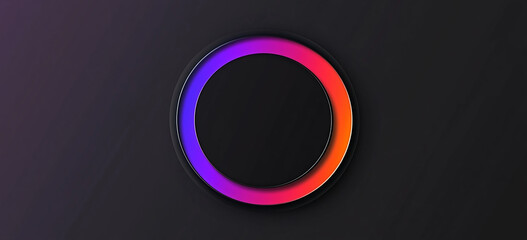 Poster - Black background with a colorful gradient color block, a circular shape, a high-end texture, a solid black background