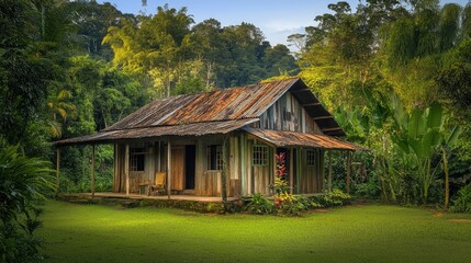 Poster - old wooden house