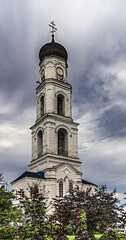 Wall Mural - Bell tower and archangel Michael church above the gate, years of construction 1889 - 1903. Nativity of the Virgin monastery, village Raifa, Russia