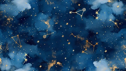 Wall Mural - watercolor night sky