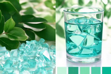 Poster - sea glass with shades of aqua, green, and frosted white