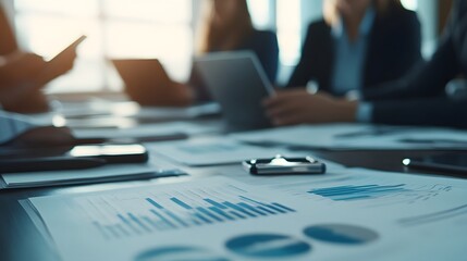 Poster - Business Team Meeting Financial Data Review