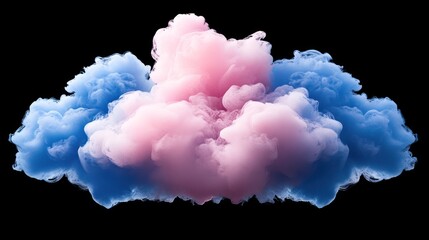 Wall Mural - abstract pink and blue ink cloud swirl